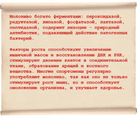 Молозиво способствует быстрому наращиванию мышечной массы.